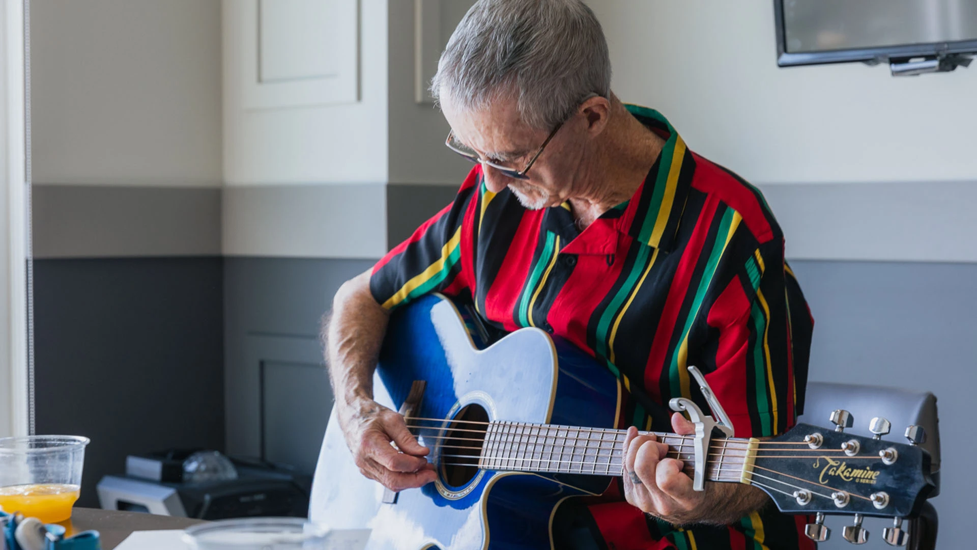 man playing guitar